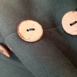 Forest green button long sleeve top